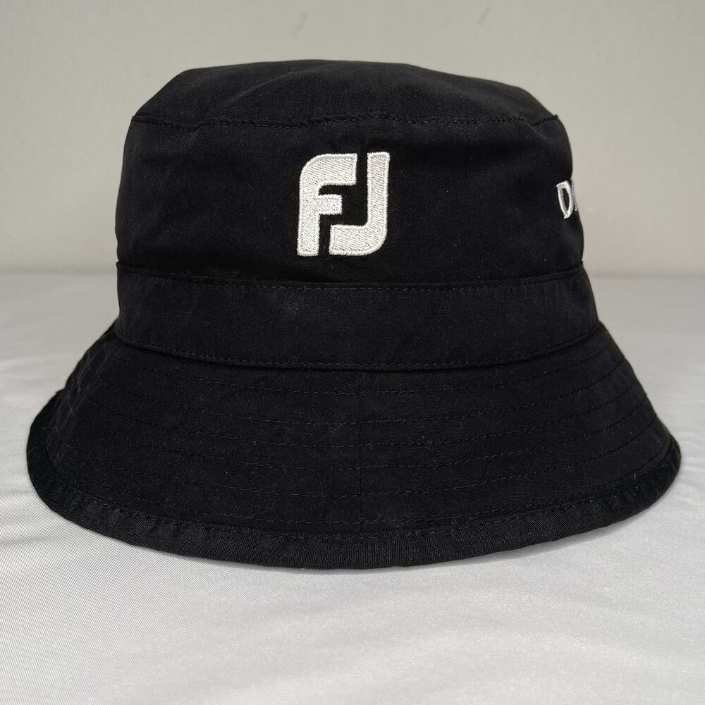 FootJoy Dryjoys Bucket Hat Men's Large Black Vintage Golf Cap FJ